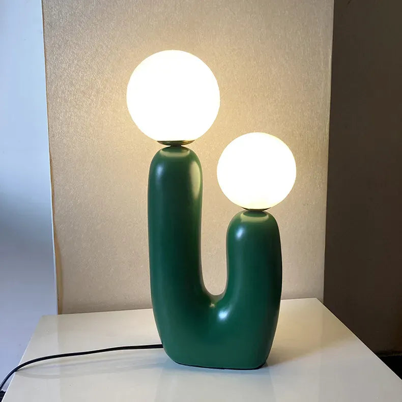 Durable resin desk lamp with warm ambient light