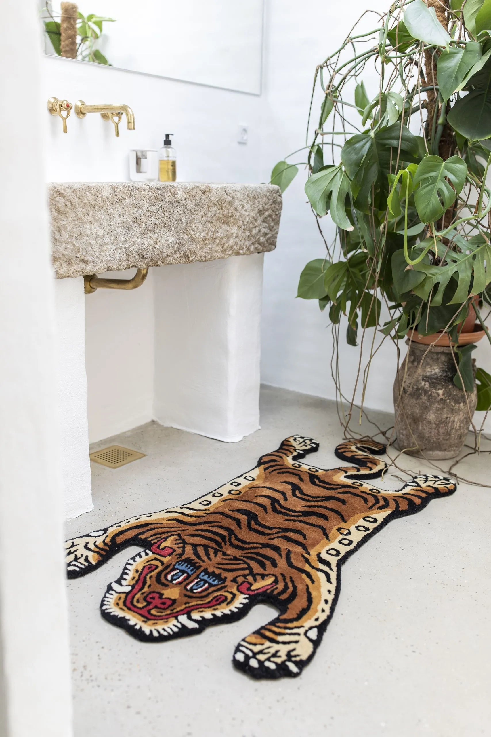 Elegant Bongusta Tiger Rug, adding a wild touch to your living room decor.