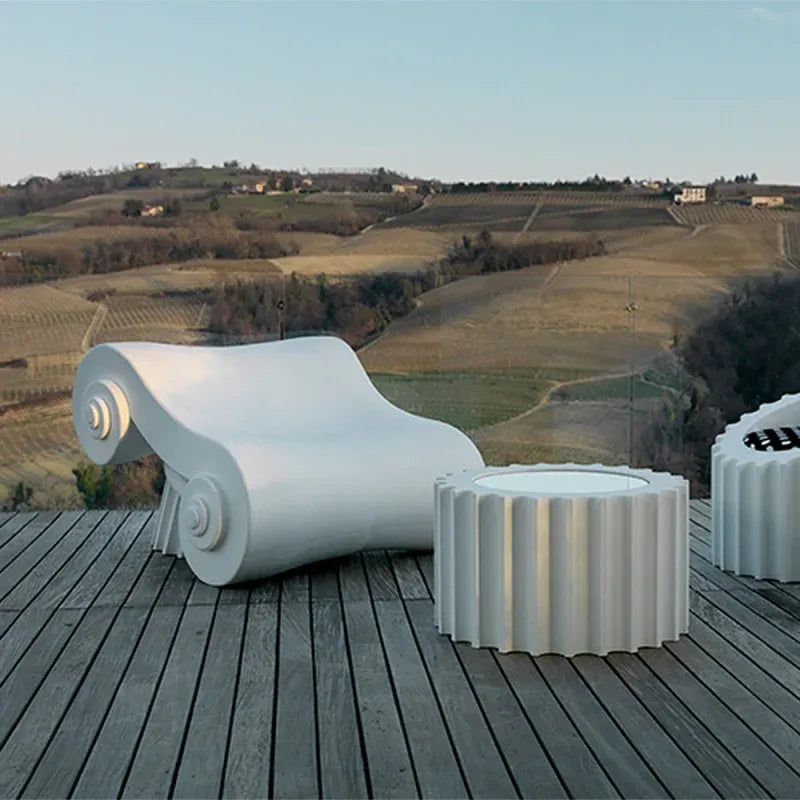 Cozy bedroom setup with Capitello Chaise Lounge Armchair