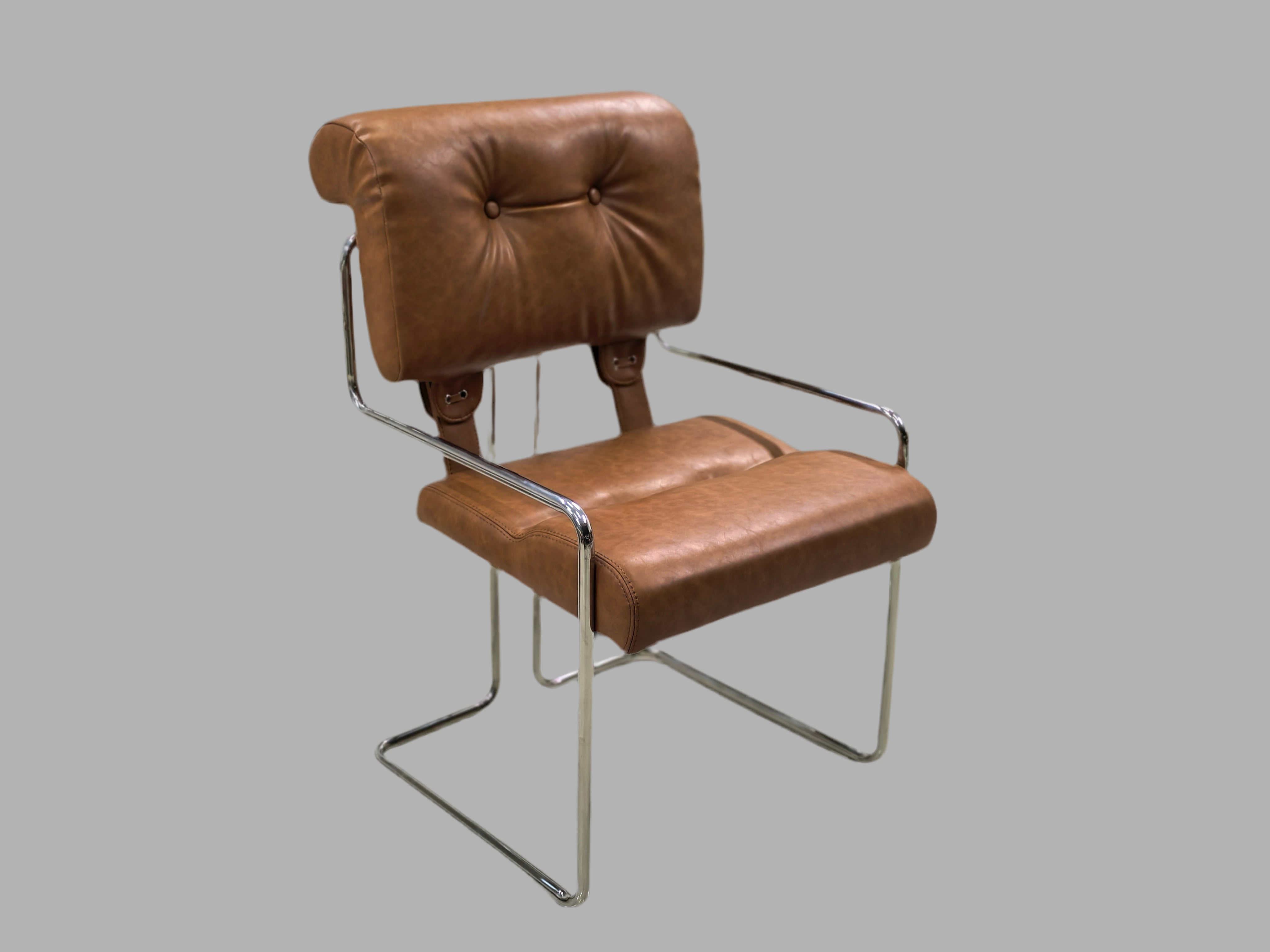 Mariani Tucroma Chrome & Leather Dining Chairs