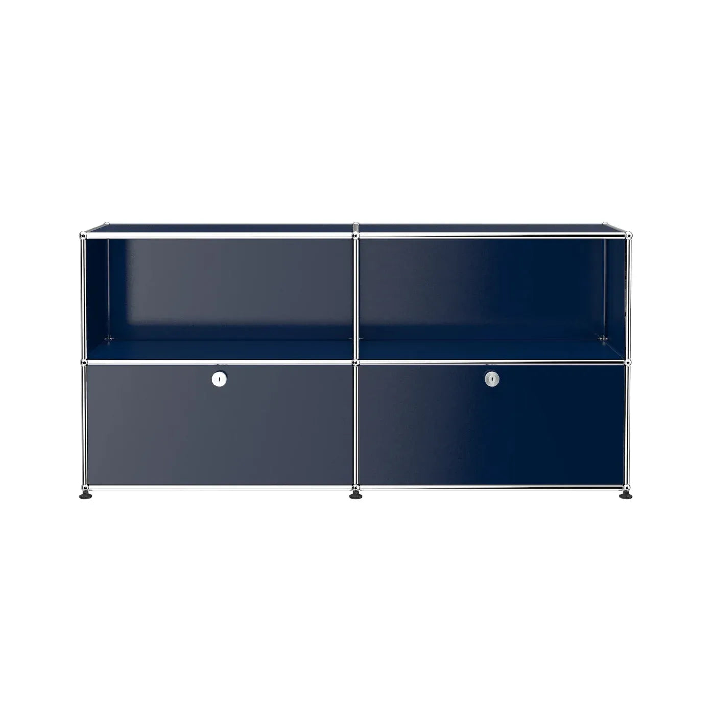 Stylish sideboard with hutch in a contemporary living room