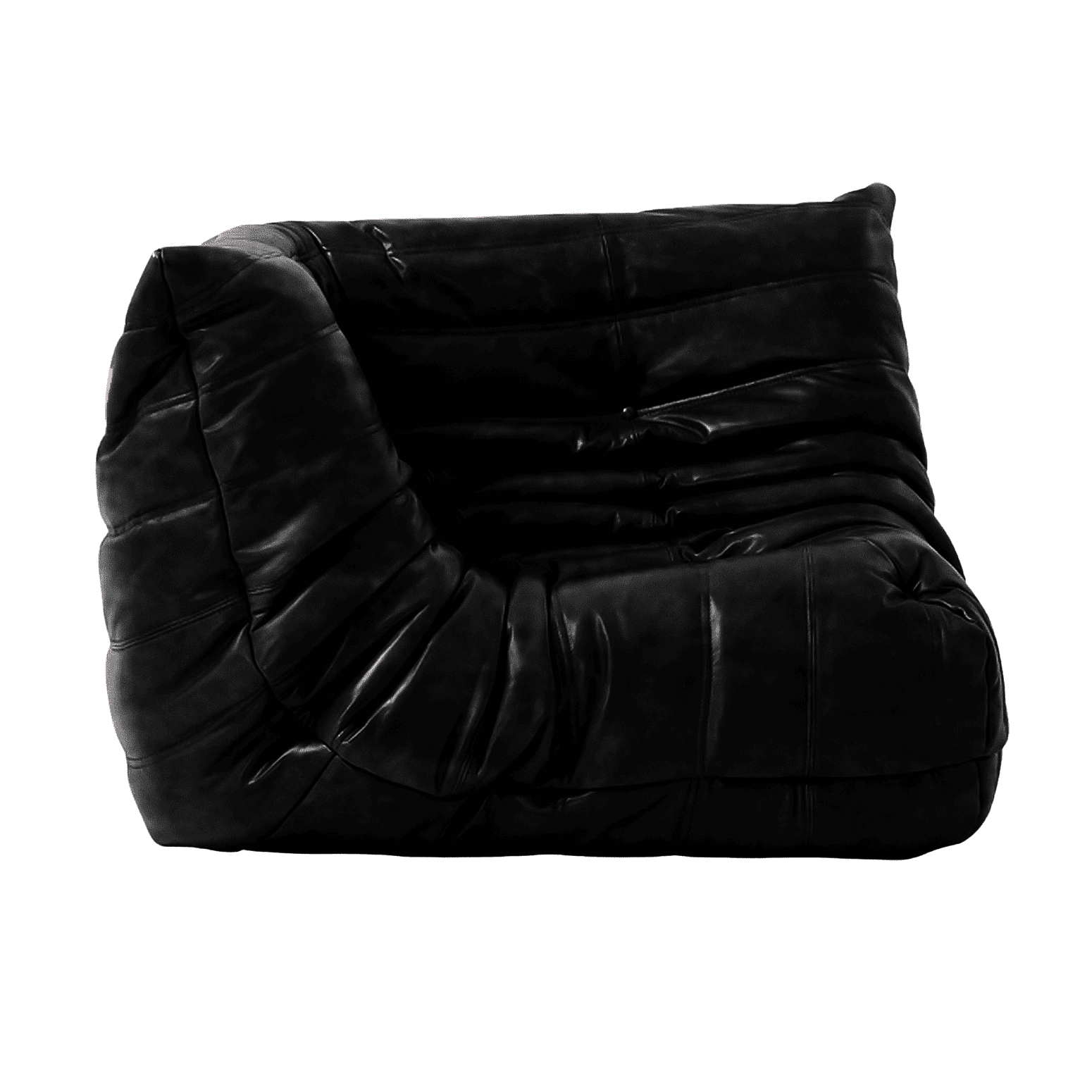 Luxurious Michel Ducaroy Togo Leather Sofa Corner Piece, epitomizing modern elegance.