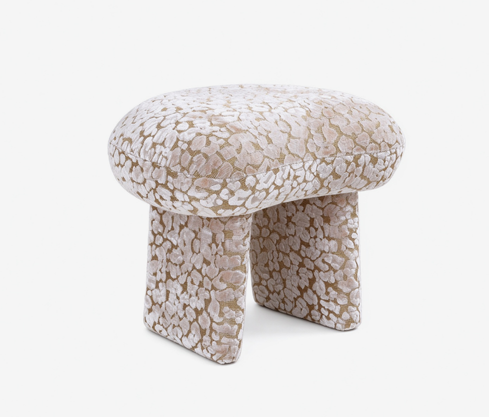 NV GALLERY CORINTHE Stool Replica - Modern Leopard Print Pouf Accent Vanity Chair