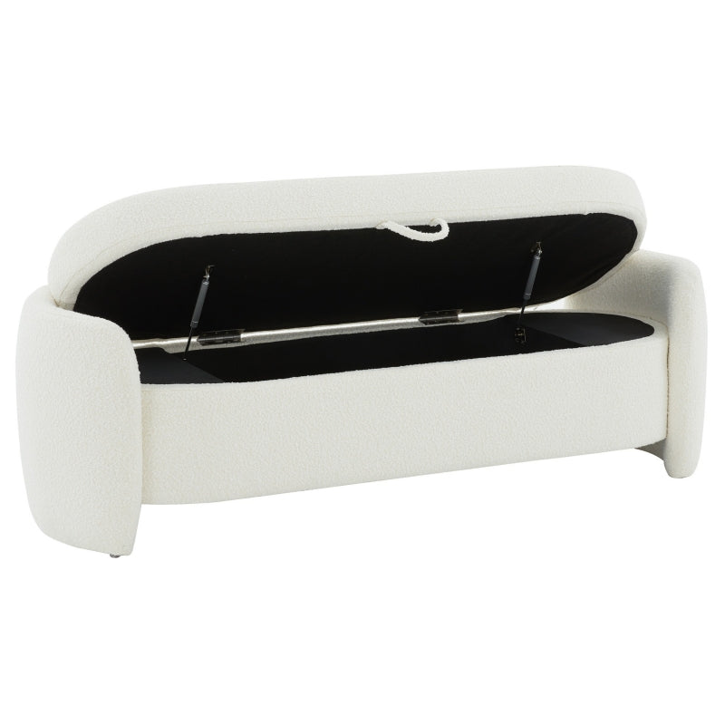 Elysian Boucle Storage Bench, Ivory