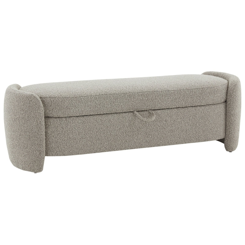 Elysian Boucle Storage Bench, Ivory