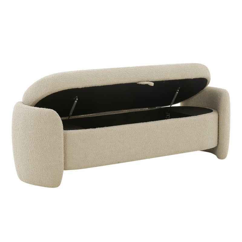 Elysian Boucle Storage Bench, Ivory