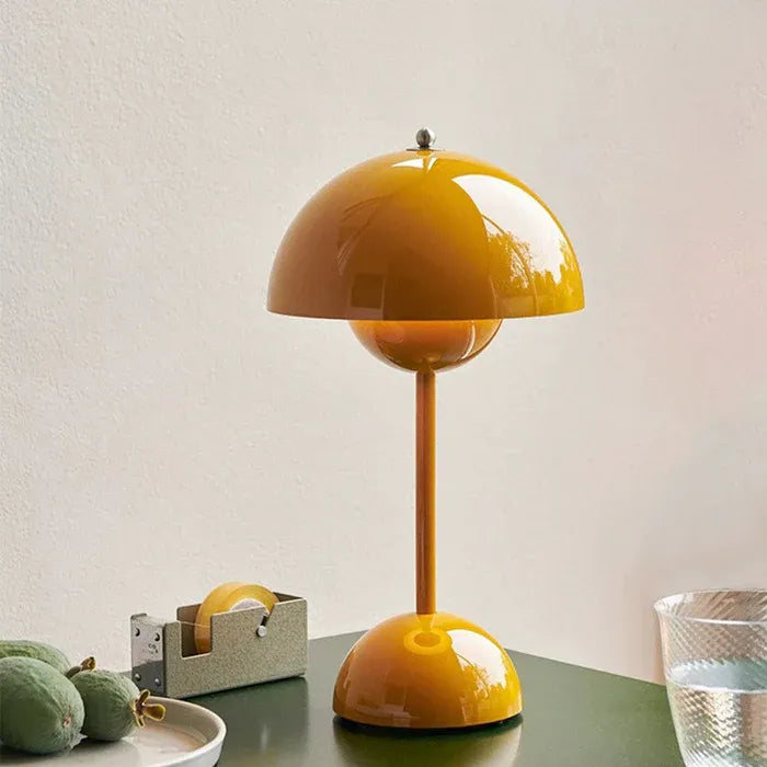 Whimsical flowerpot-shaped LED table lamp for bedside reading