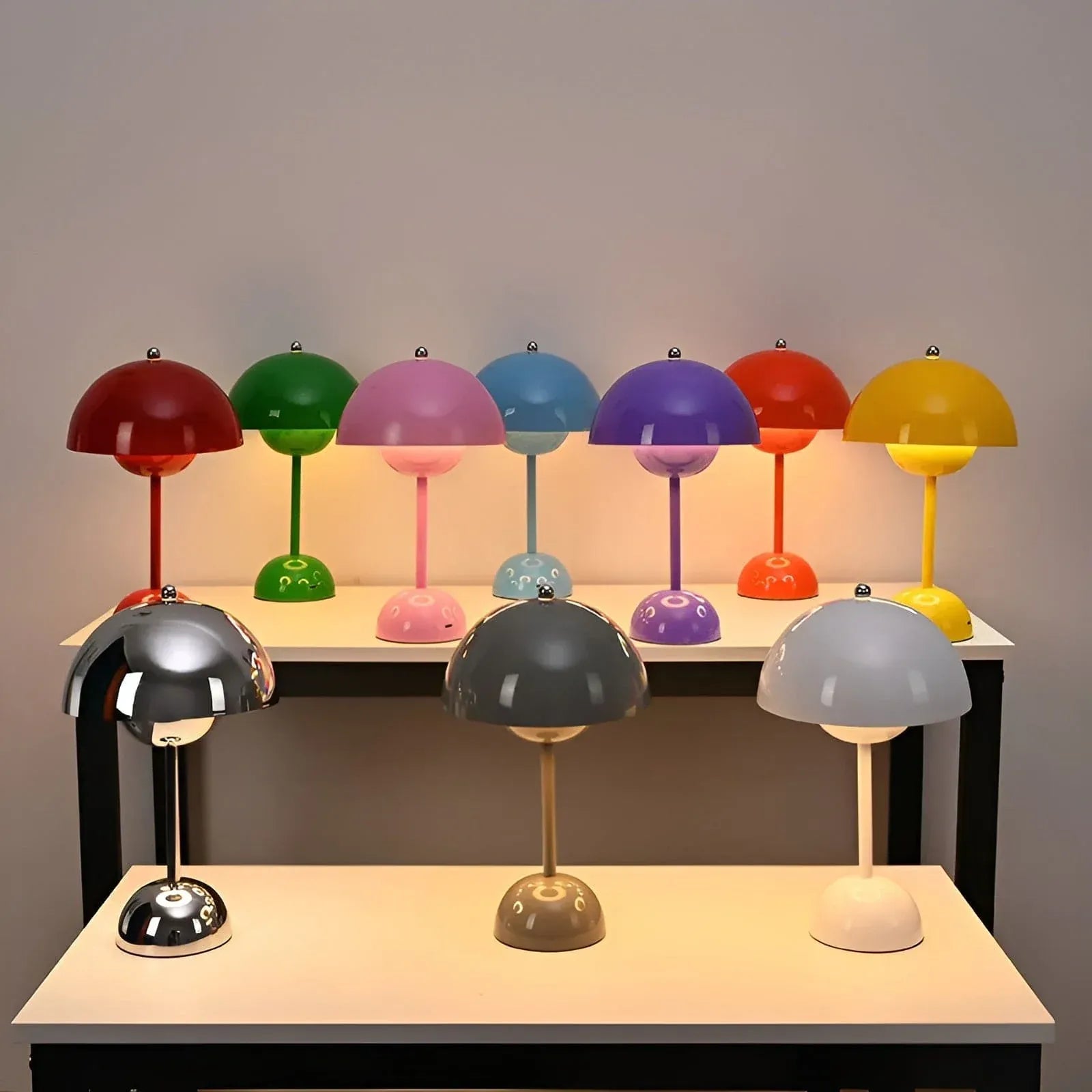 Sustainable mushroom lamp with sleek design for living room