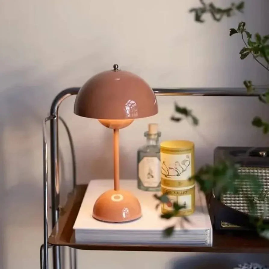 Rechargeable eco-friendly mushroom lamp for sustainable living