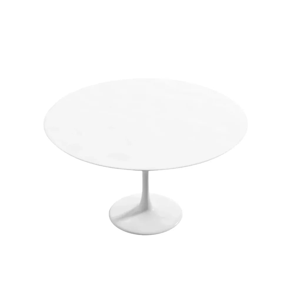 Versatile Tulip Circular Table paired with various chair styles