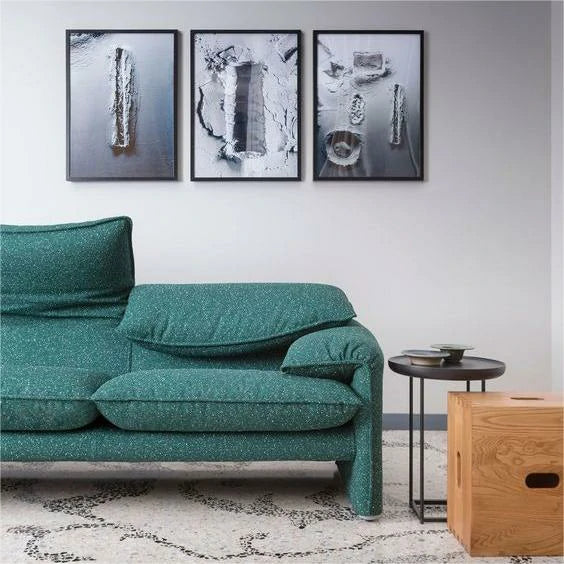 Deep forest green Maralunga Sofa in a contemporary setting