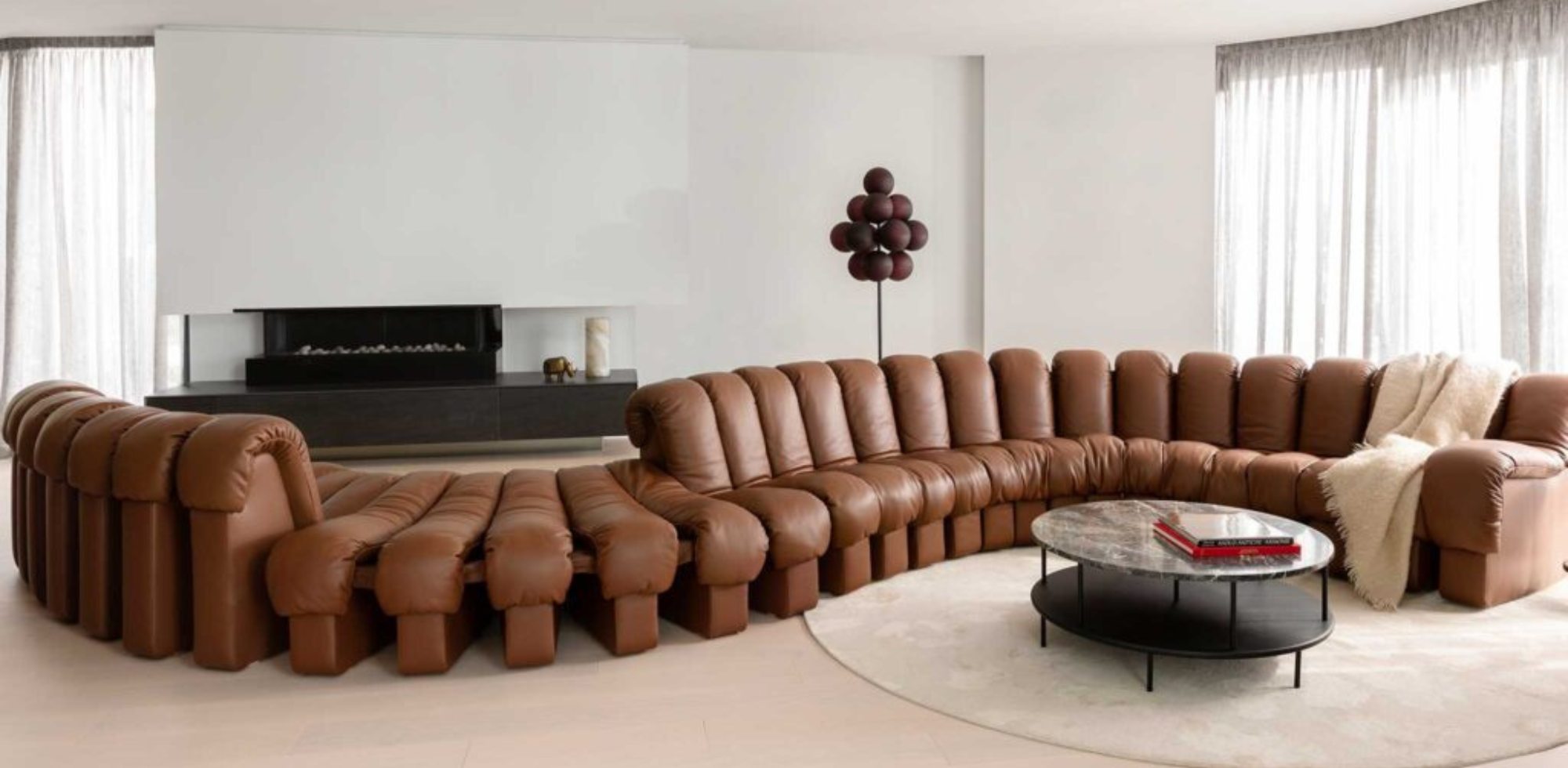 DS-600 Sectional Sofa in Brown Color | Vintara Design