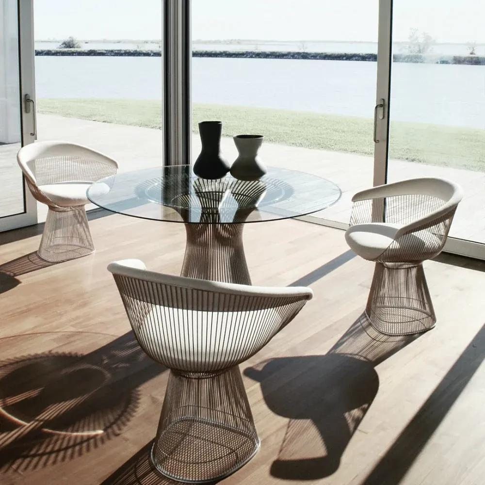 Elegant Platner lounge, a centerpiece for any modern living room.