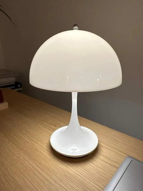 Artistic mushroom lamp with aluminum base for bedroom