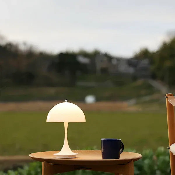 Charming White Mushroom Small Table Lamp for foyer decor