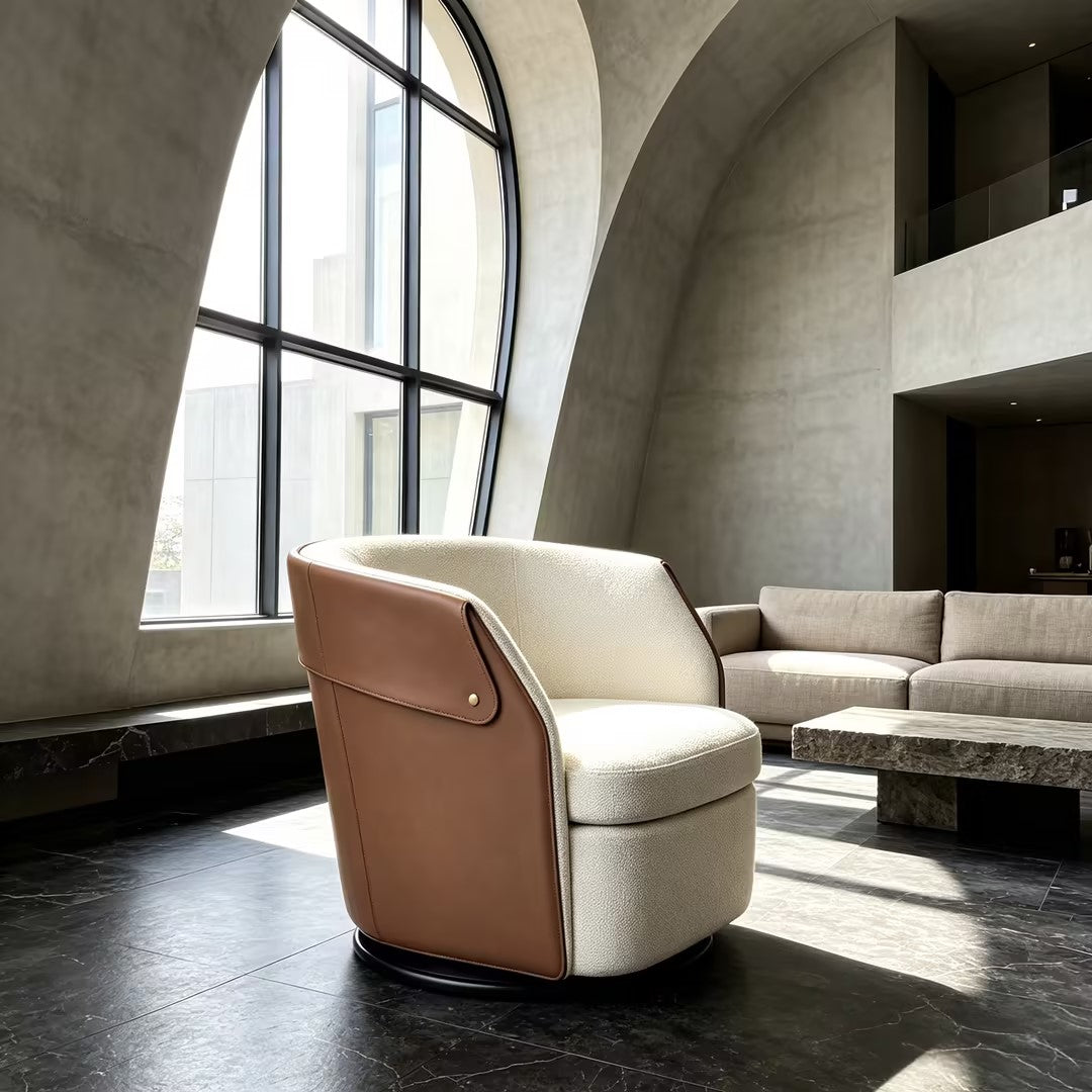 Modern Italian Ozzy Swivel Armchair