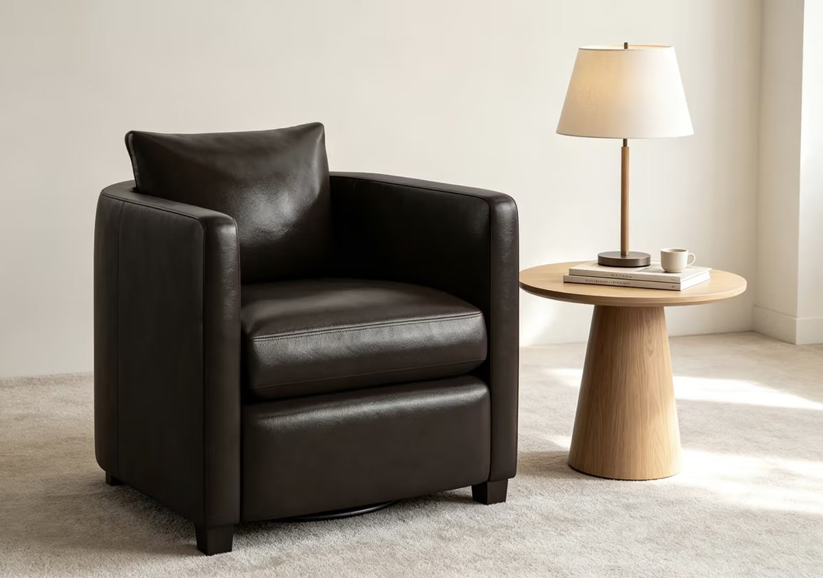 Milo Leather Swivel Chair