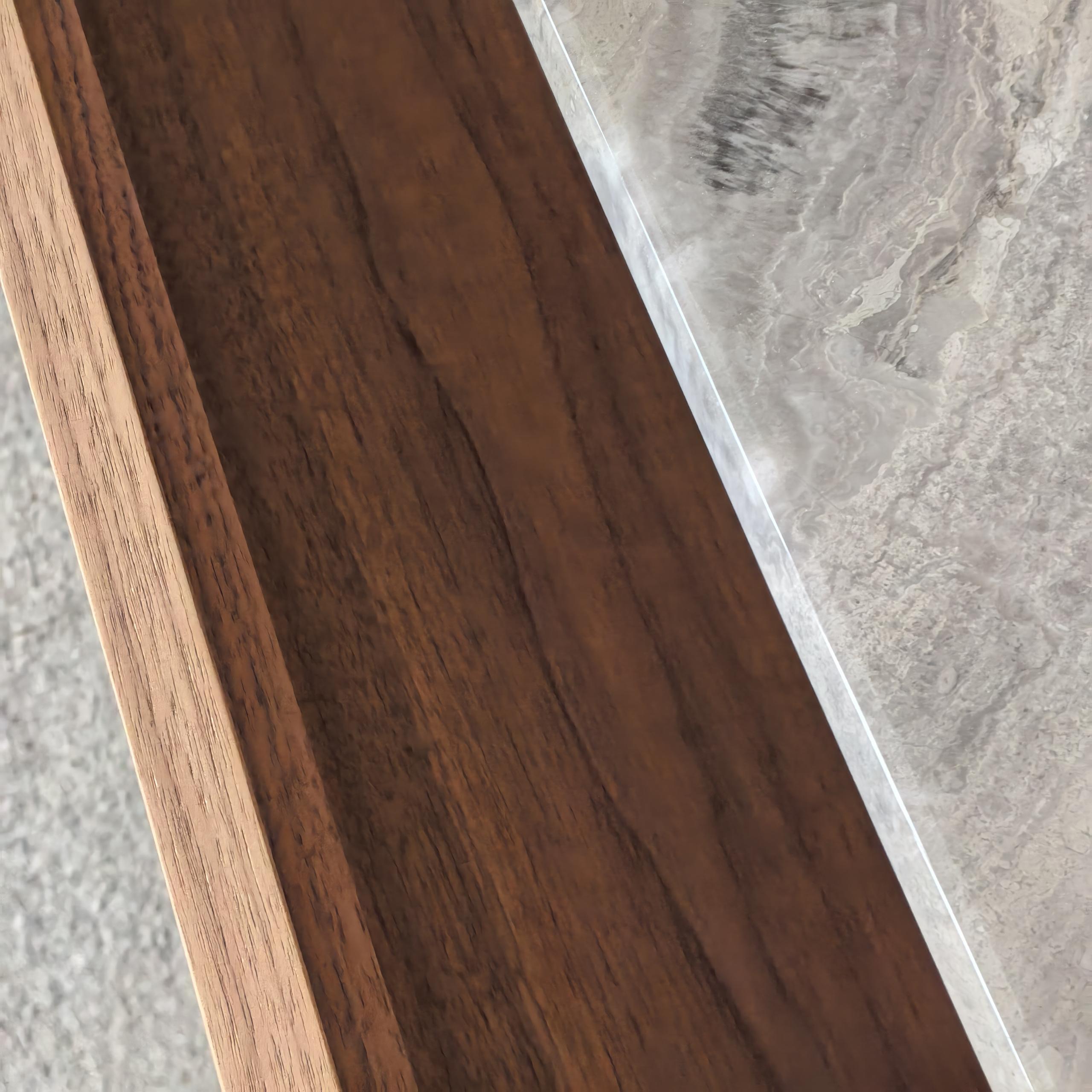 Oval Marble Top Console Table | Dark Walnut Entryway Console with Soft-Close Drawer