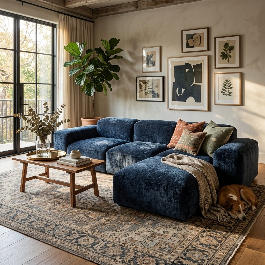 Amura Lapis Inspired Luxury Modular Sectional Sofa | Modern Velvet Living Room Couch