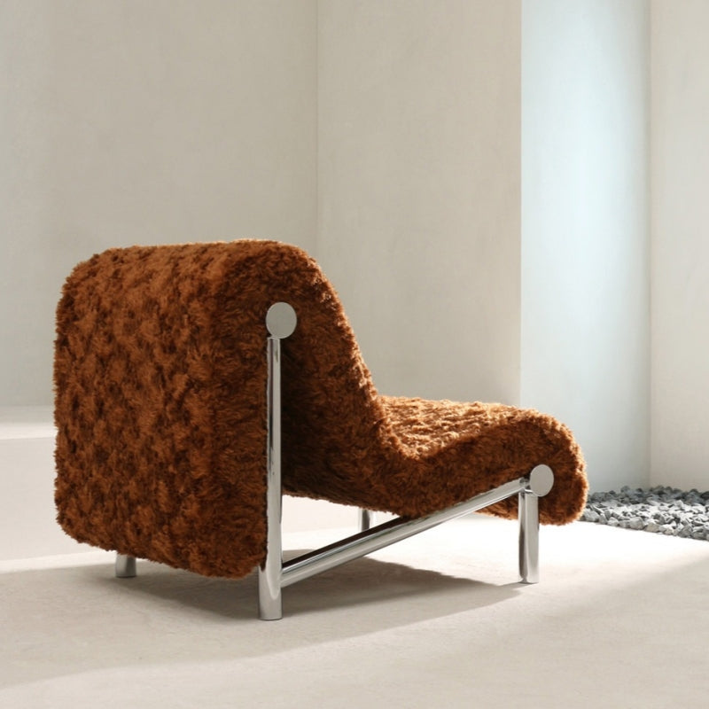 Chrome Melt Lounge Chair, Upholstered