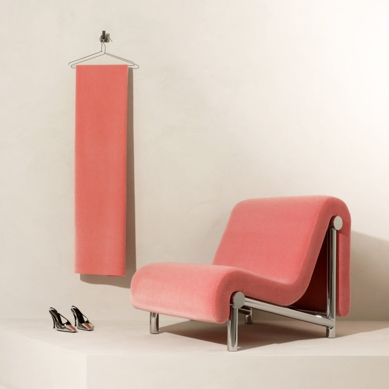 Chrome Melt Lounge Chair, Upholstered