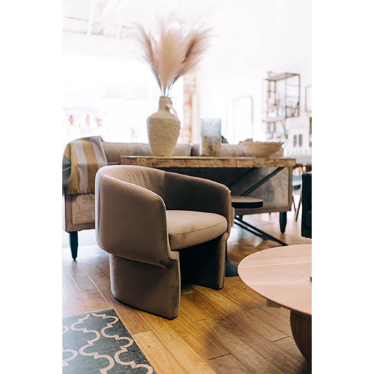 James Velvet Barrel Chair by Vintara Design