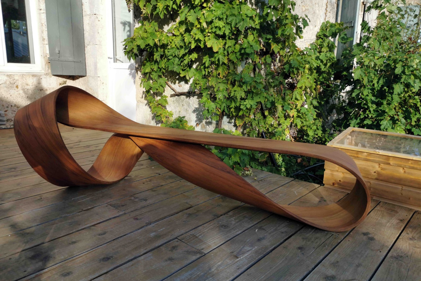 Möbius Teak Bench by Vintara Design