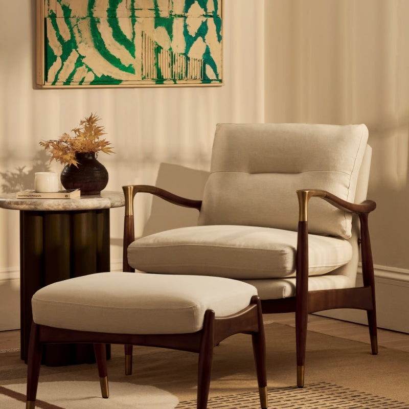 Theodore Armchair, Linen, Natural