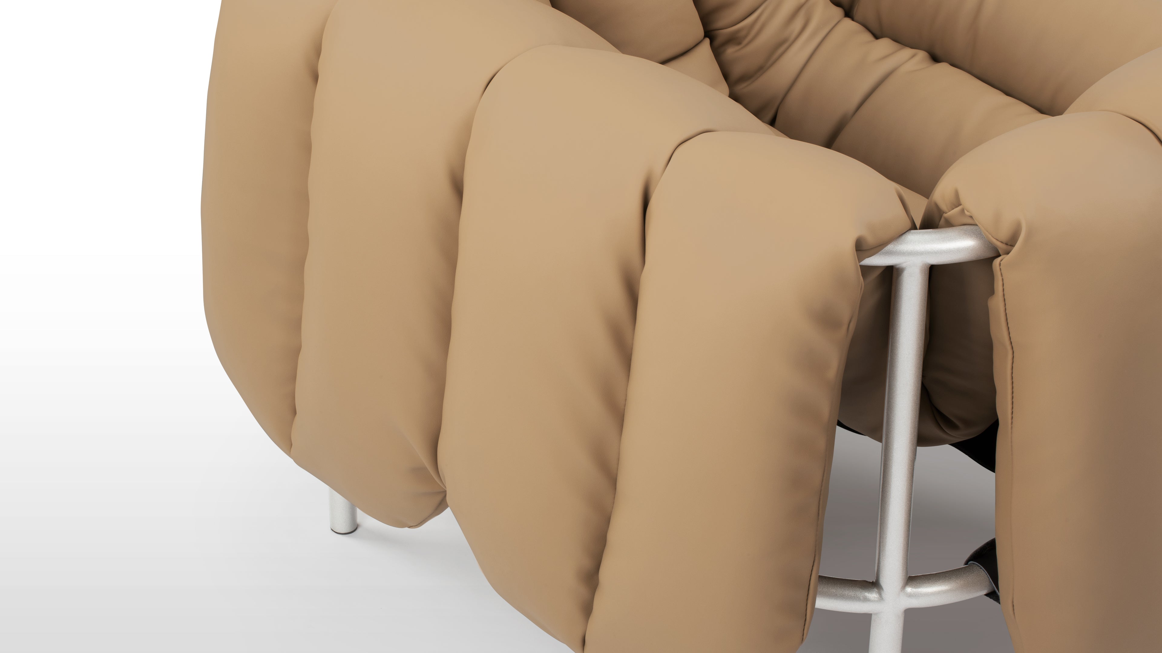 Puffy - Puffy Lounge Chair, Tuscan Tan Vegan Leather