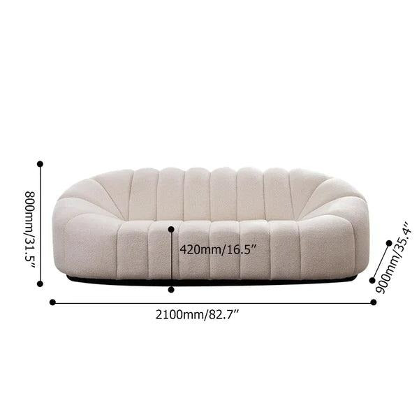 Janice 3-Seater Oval Sofa - Elegant Comfort for Any Space