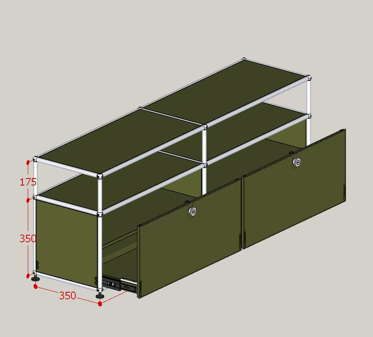 Haller Lowboard L with Extension | Vintara Design – Customisable Modular Media Unit #4319
