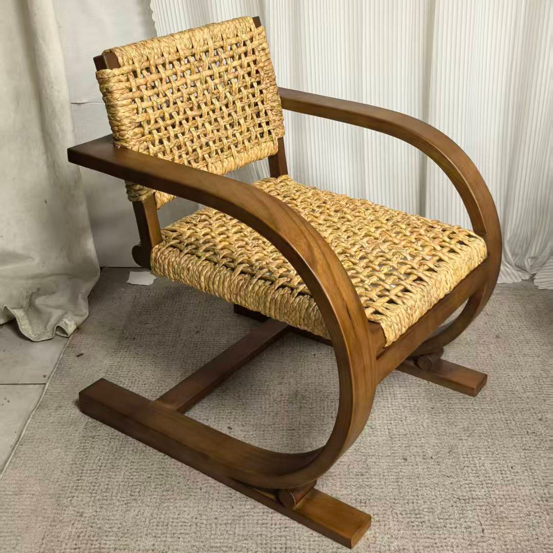 Faye Accent Chair W60×D73×H80cm Solid Wood Rattan
