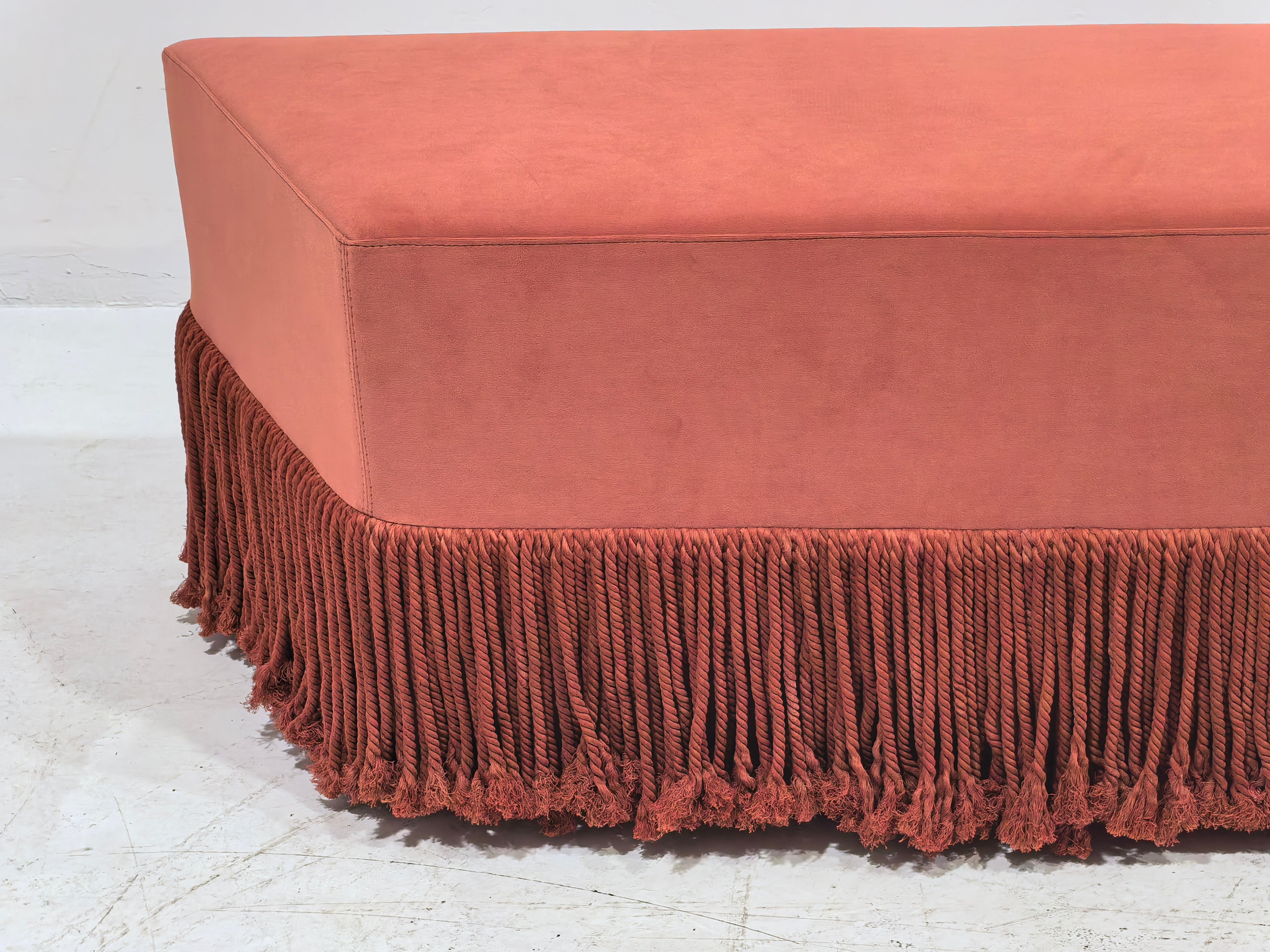 Allard Ottoman - Luxe Trillion Cut Velvet & Fringe
