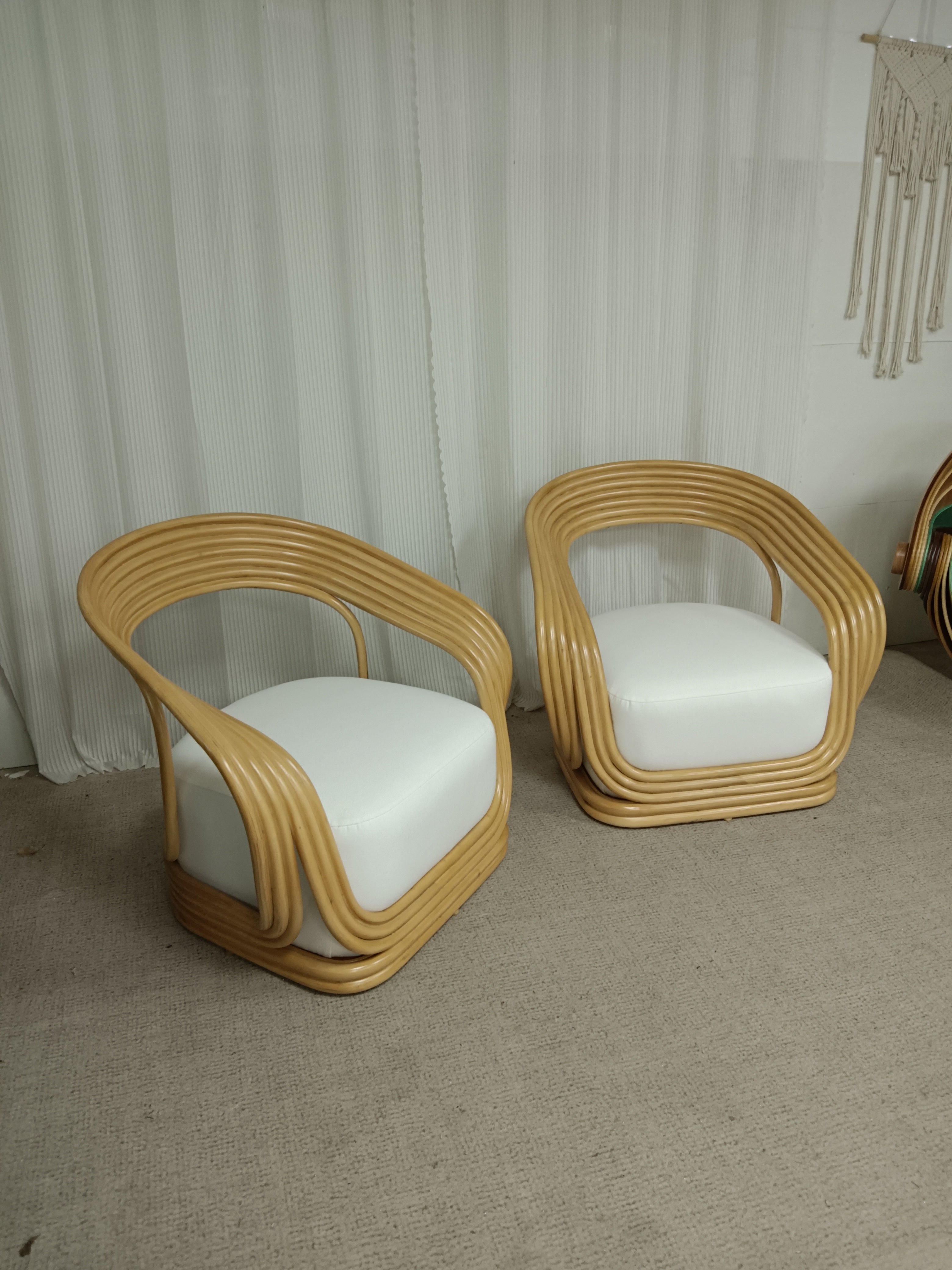 Cane Lounge Eva Chair - Contemporary Cane Arm Accent Chair Rattan Armchair