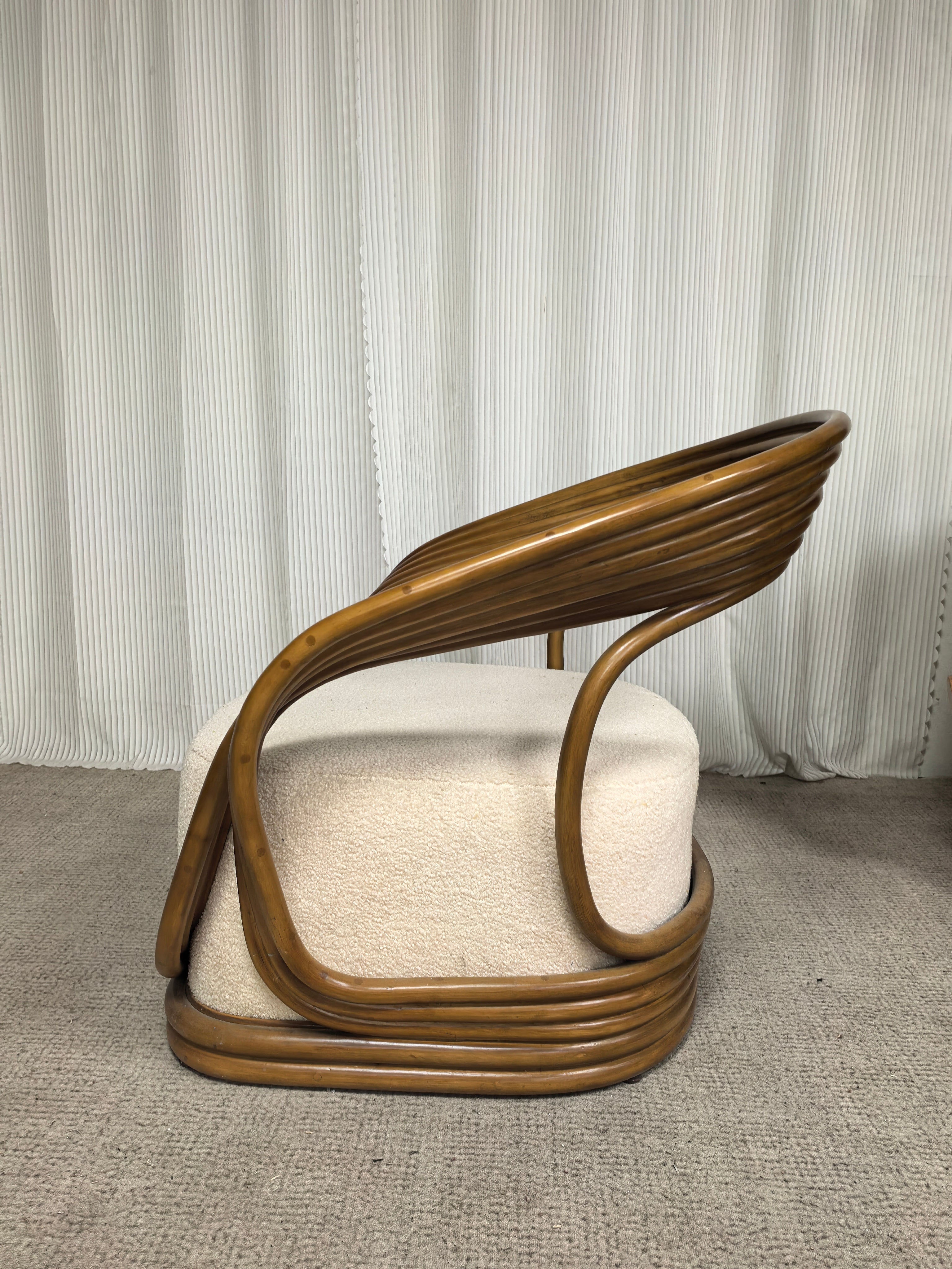 Cane Lounge Eva Chair - Contemporary Cane Arm Accent Chair Rattan Armchair