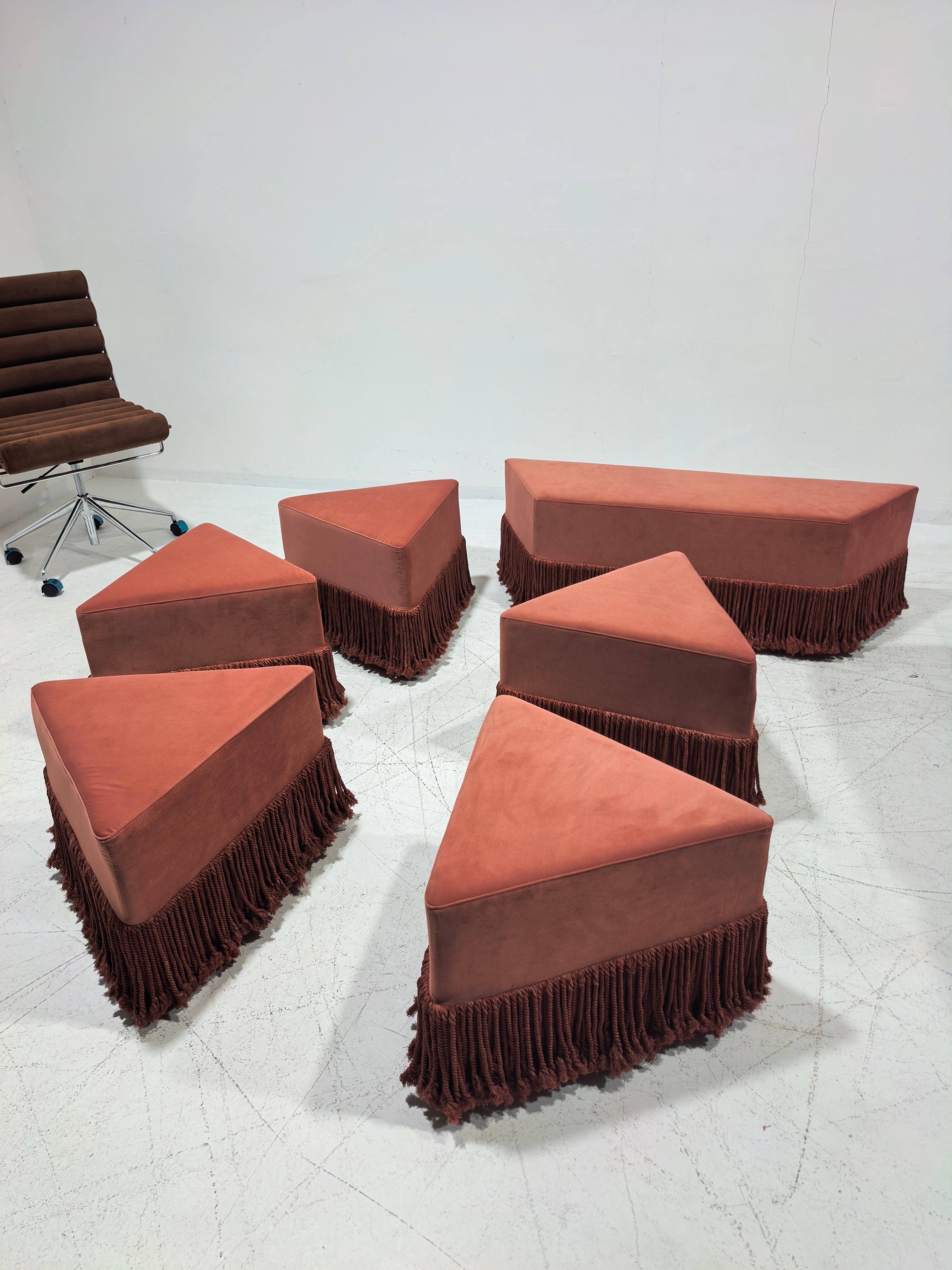 Allard Ottoman - Luxe Trillion Cut Velvet & Fringe