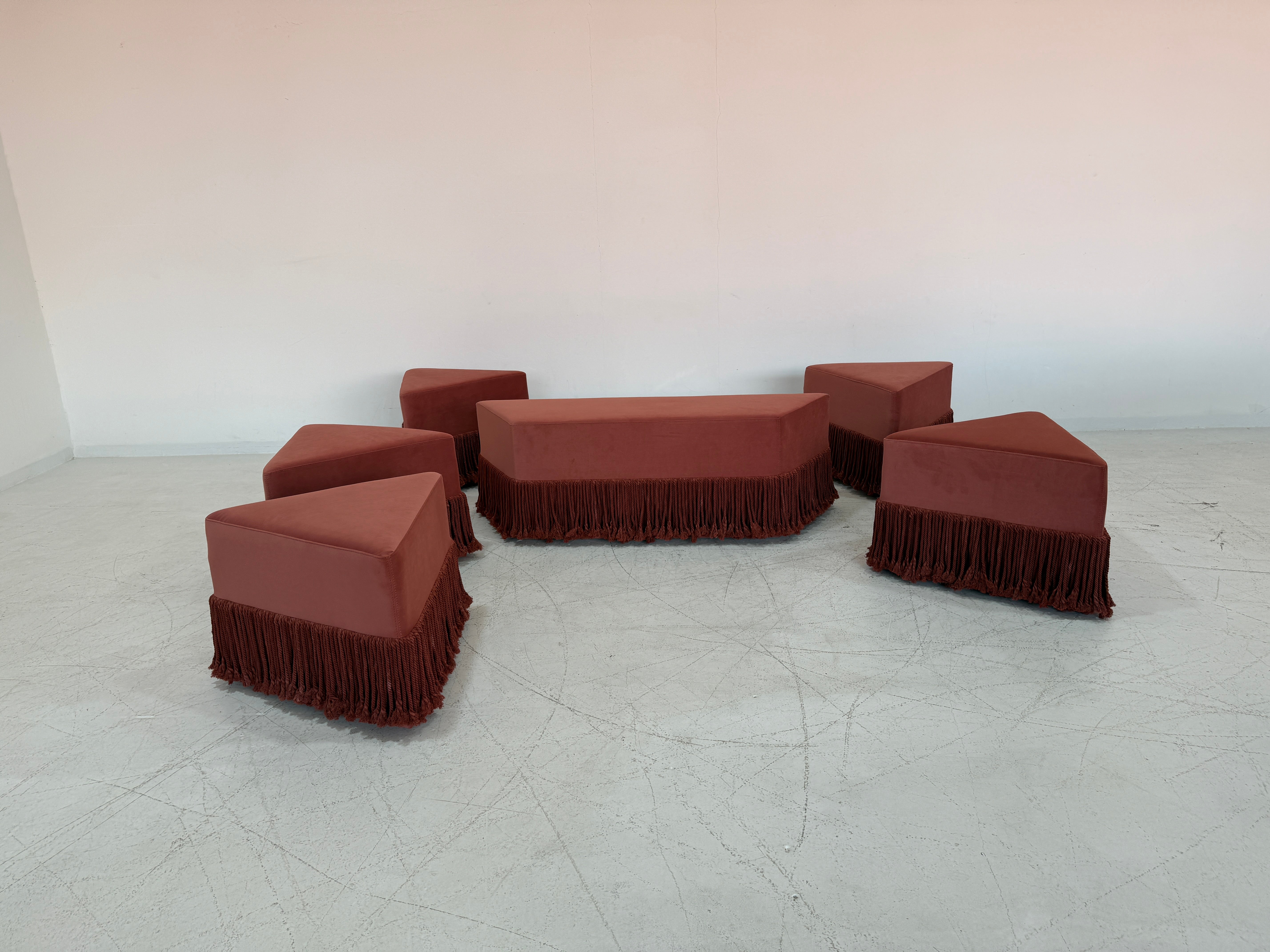 Allard Ottoman - Luxe Trillion Cut Velvet & Fringe