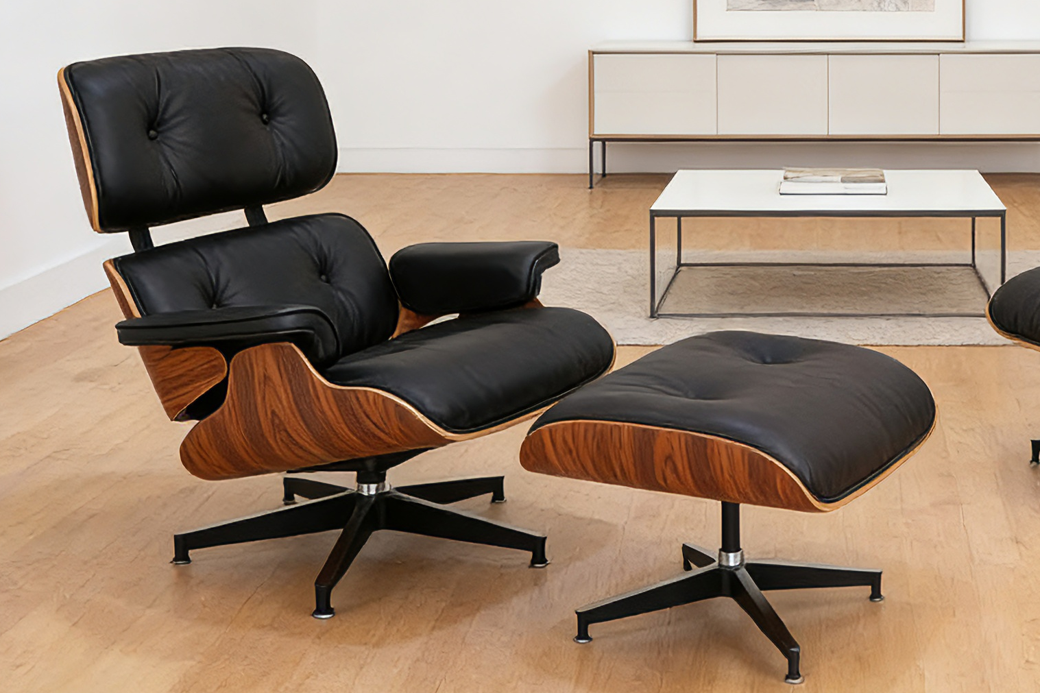 Lomas Leather Lounge Chair with Ottoman