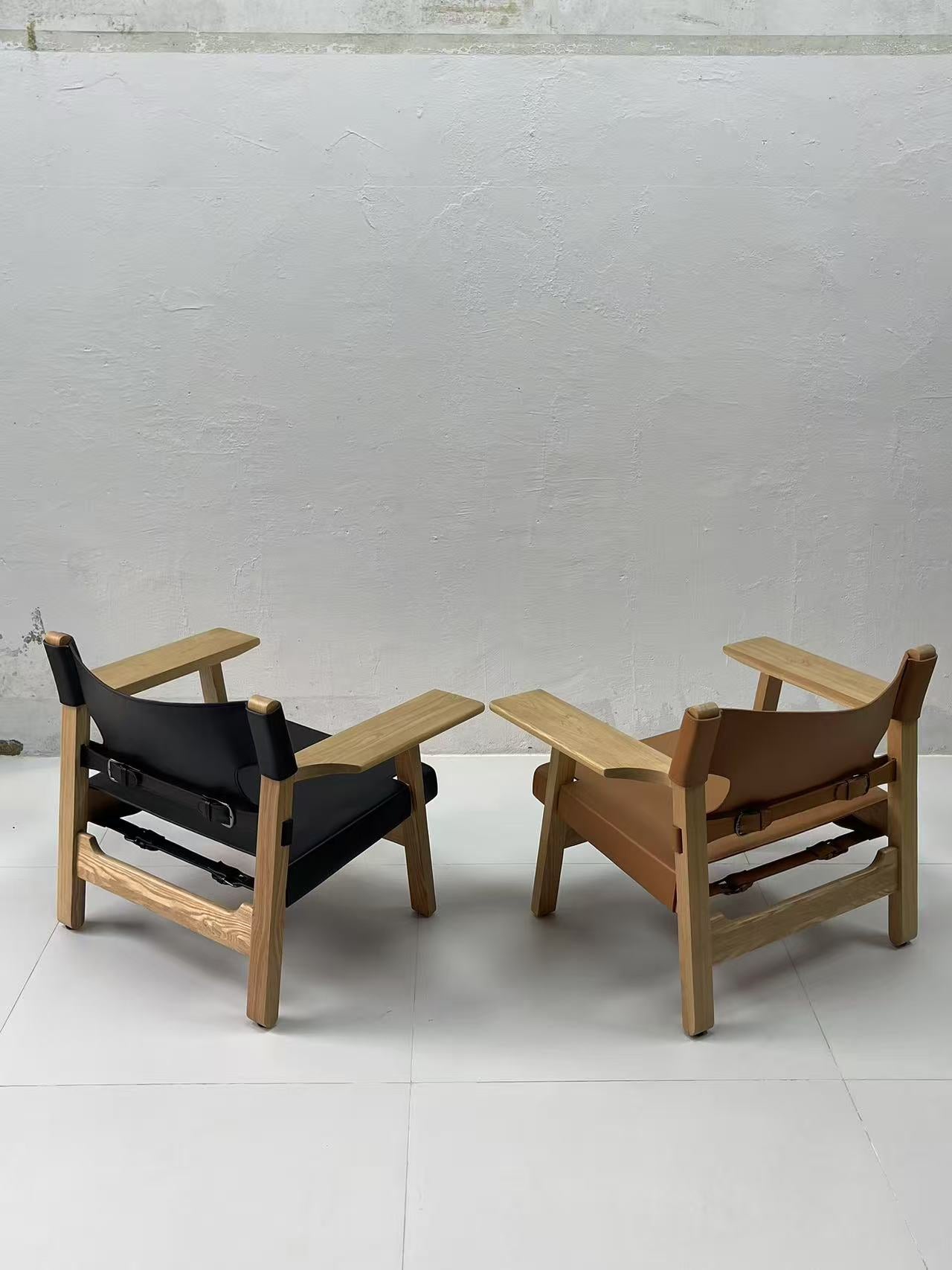 The Spanish Chair | Børge Mogensen Replica | Solid Wood& Saddle Leather Lounge Chair