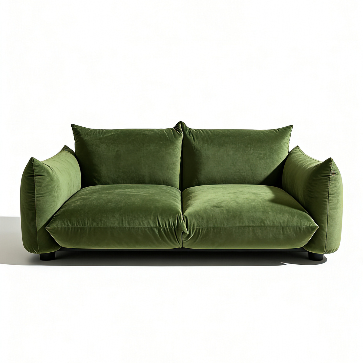 Spice Velvet Marenco Two-Seater Sofa - Modern Contemporary Couch