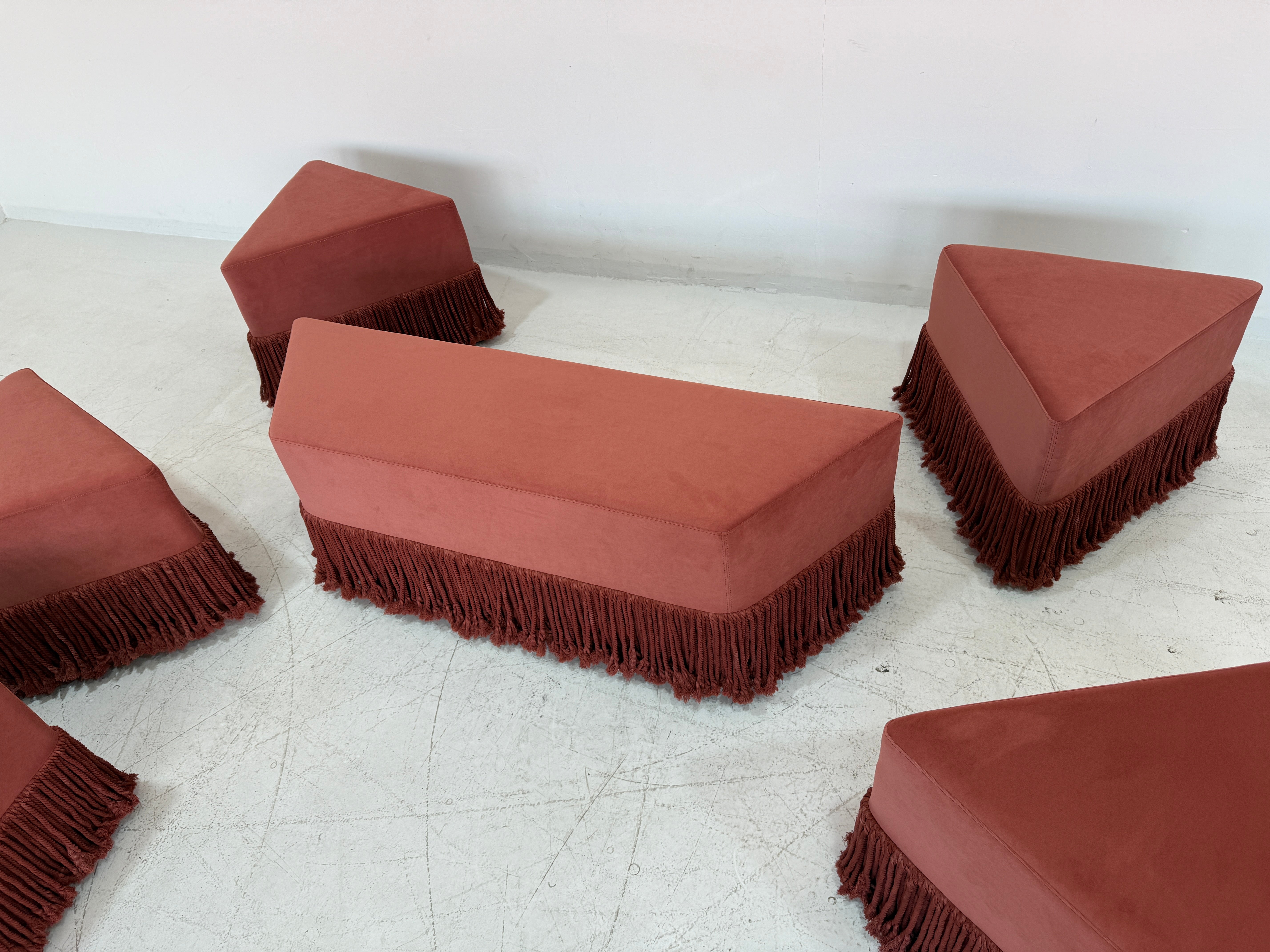 Allard Ottoman - Luxe Trillion Cut Velvet & Fringe