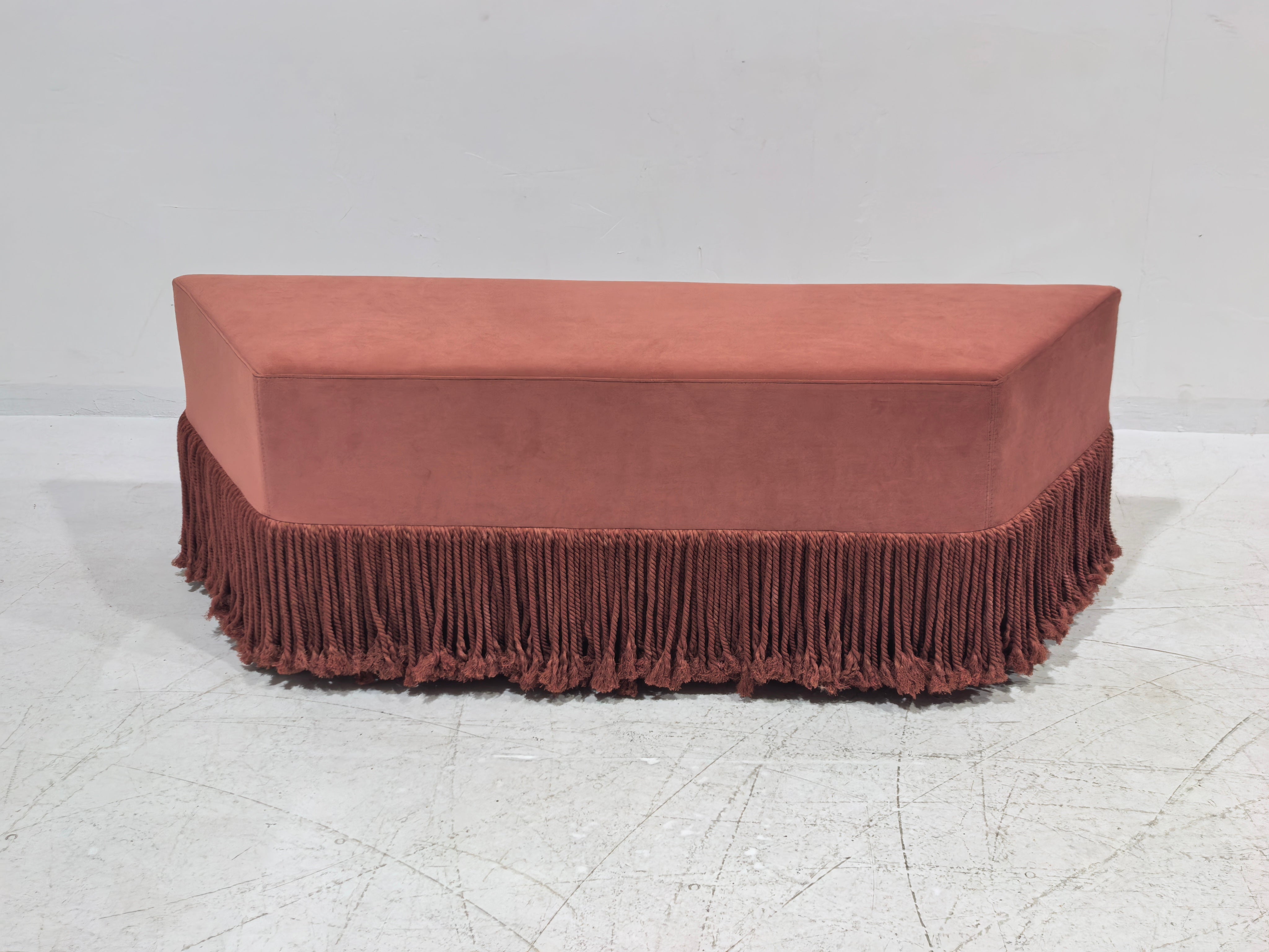 Allard Ottoman - Luxe Trillion Cut Velvet & Fringe