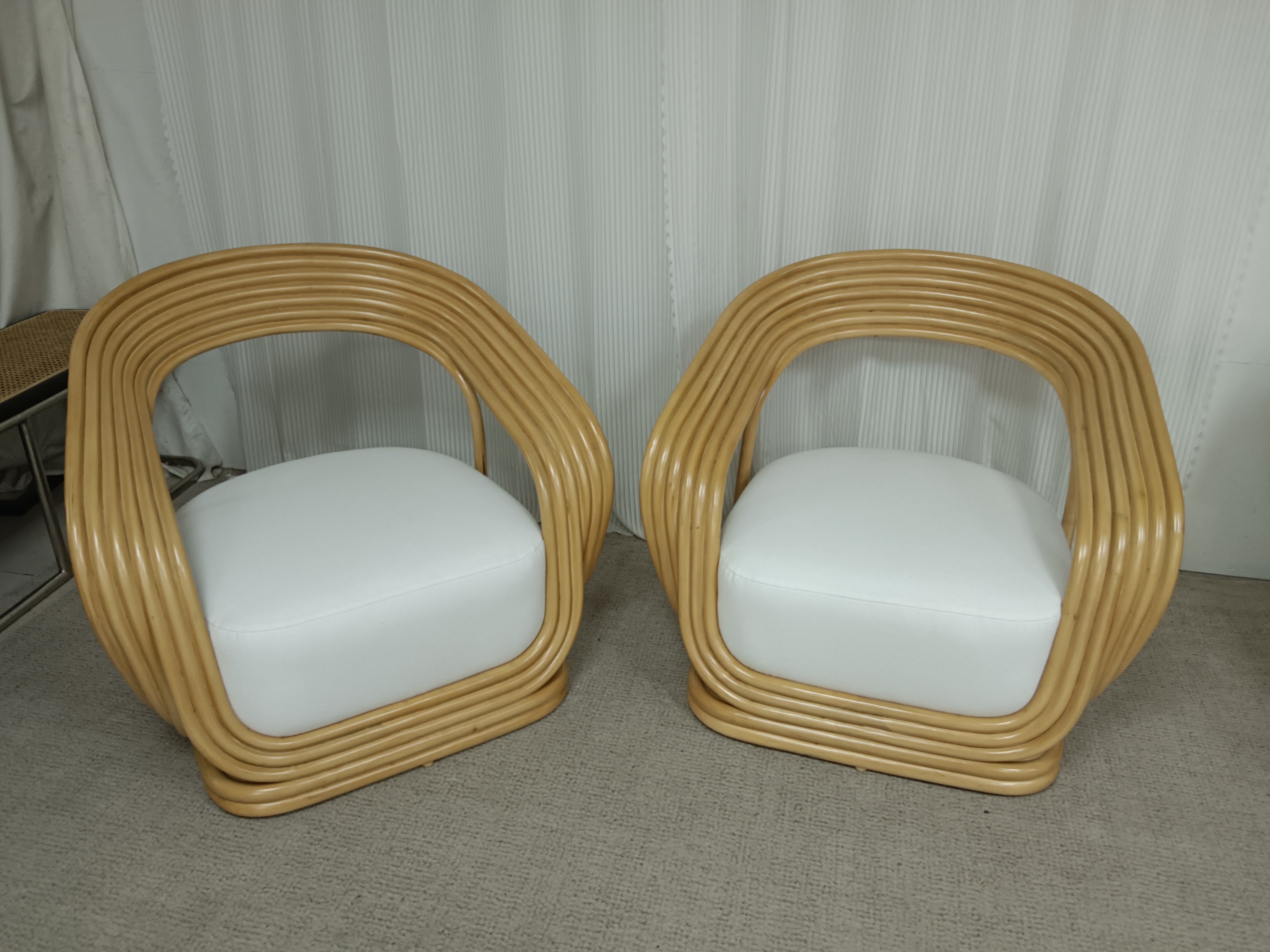 Cane Lounge Eva Chair - Contemporary Cane Arm Accent Chair Rattan Armchair