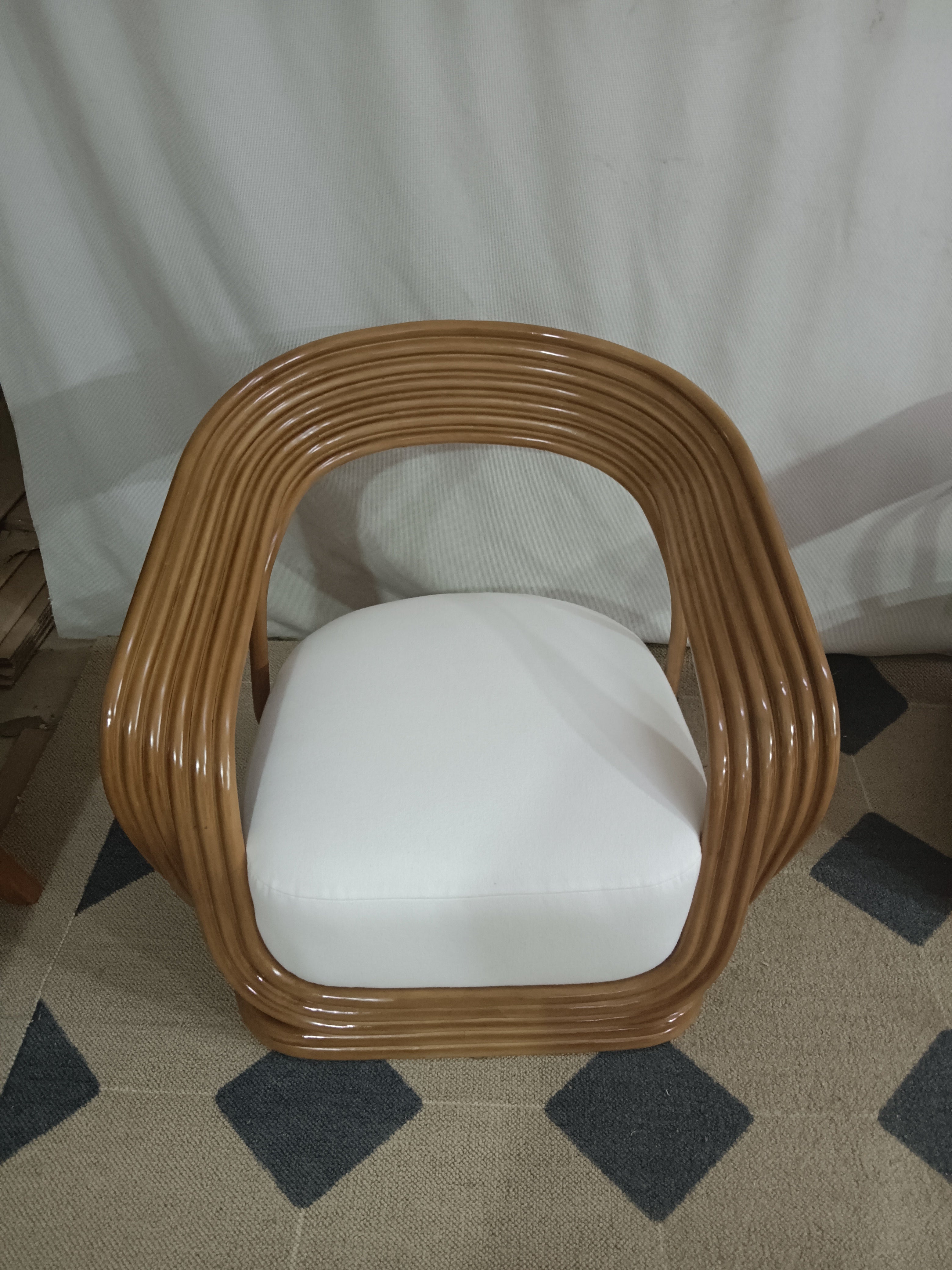 Cane Lounge Eva Chair - Contemporary Cane Arm Accent Chair Rattan Armchair