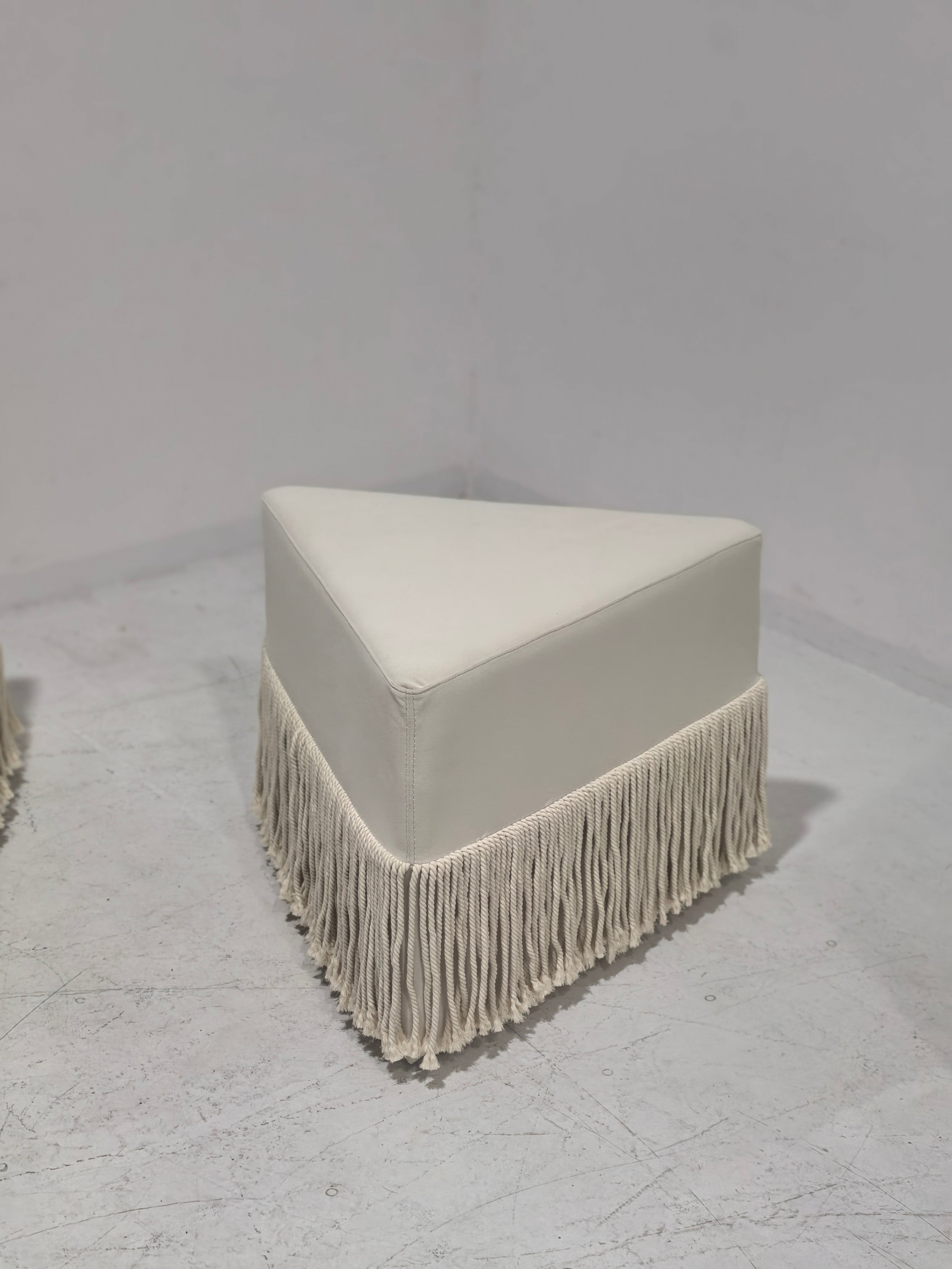 Allard Ottoman - Luxe Trillion Cut Velvet & Fringe