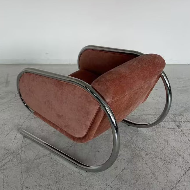 The Sprunger Cantilever Lounge Chair – Mid-Century Modern Chrome & Velvet Accent Armchair
