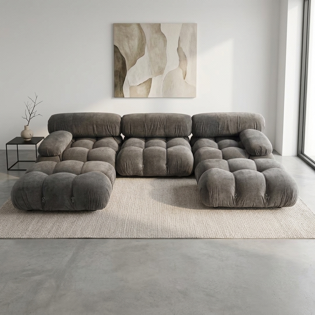 Mario Bellini-Inspired Sofa & Ottoman Set