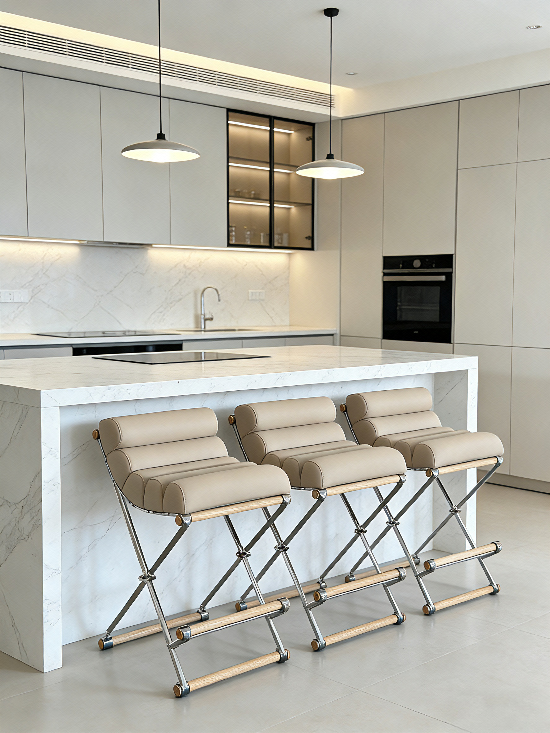 Cleo Baldon Oak & Iron Bar Stool