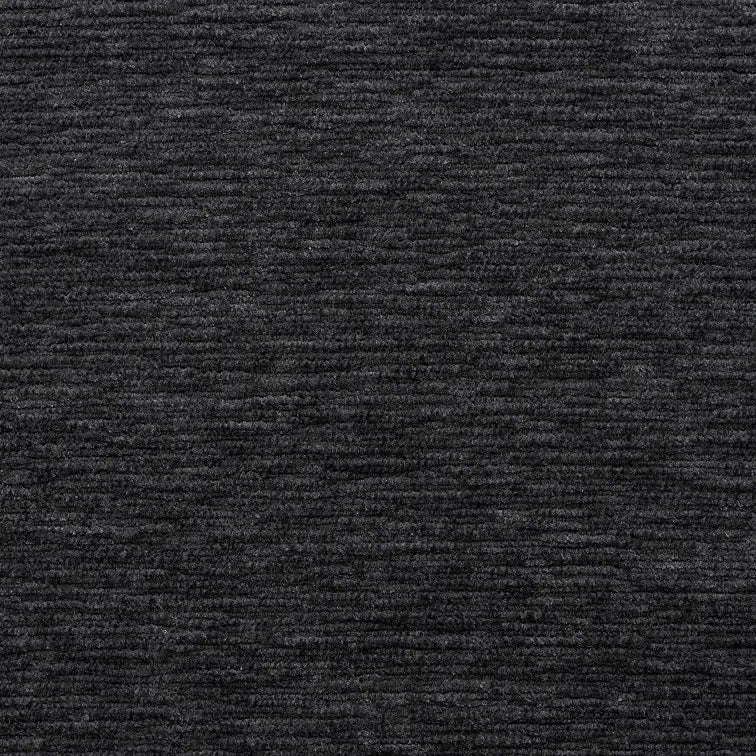 Durable strie velvet furniture fabric material in color twilight black